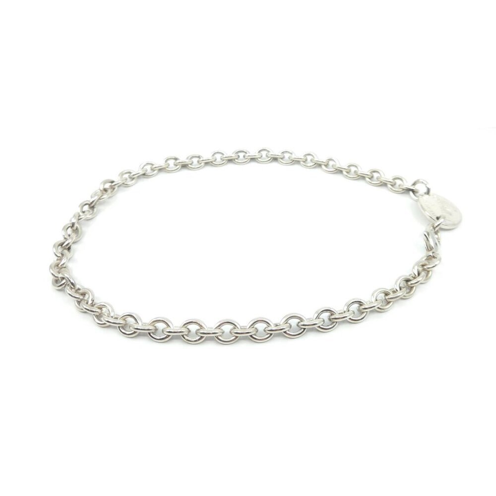 Tiffany & Co Sterling Silver Return to Tiffany Oval Tag Link Necklace 16" - Picture 10 of 12